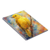 Lebendige goldene Singvogel-Wasserfarbenkunst Notizblock (Rechte Seite)