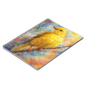 Lebendige goldene Singvogel-Wasserfarbenkunst Notizblock (Linke Seite)