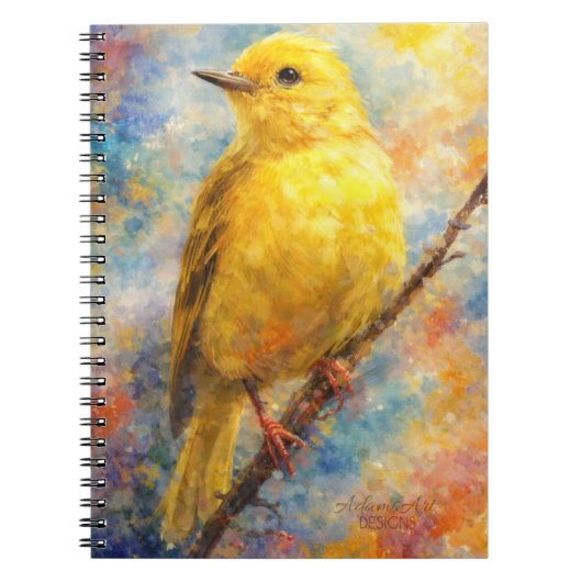 Lebendige goldene Singvogel-Wasserfarbenkunst Notizblock (Vorderseite)