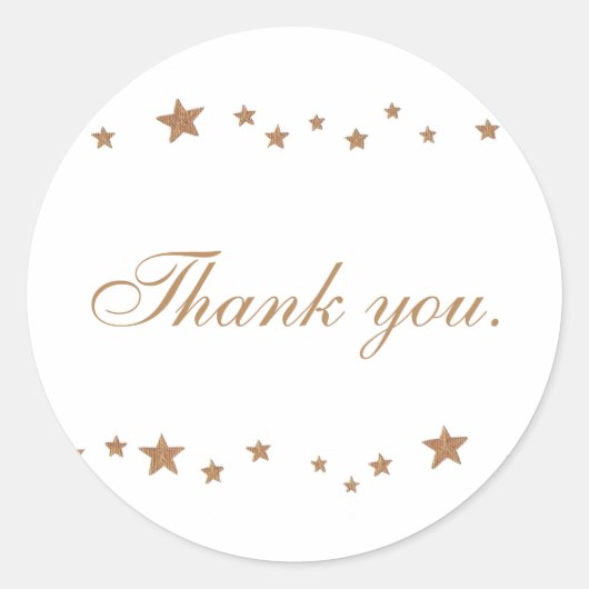 Lebendige Goldstars Hochzeit Danke Stickers (Vorderseite)