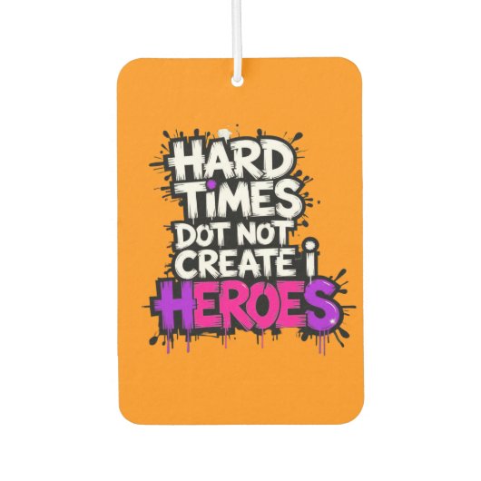 Lebendige Gradient-Typografische Create Heroes Autolufterfrischer (Vorderseite)