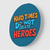 Lebendige Gradient-Typografische Create Heroes  Große Wanduhr (Winkel)