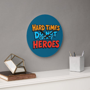 Lebendige Gradient-Typografische Create Heroes Große Wanduhr