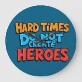 Lebendige Gradient-Typografische Create Heroes  Große Wanduhr (Vorderseite)
