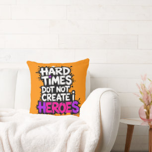 Lebendige Gradient-Typografische Create Heroes Kissen