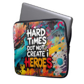 Lebendige Gradient-Typografische Create Heroes Laptopschutzhülle (Vorderseite Links)