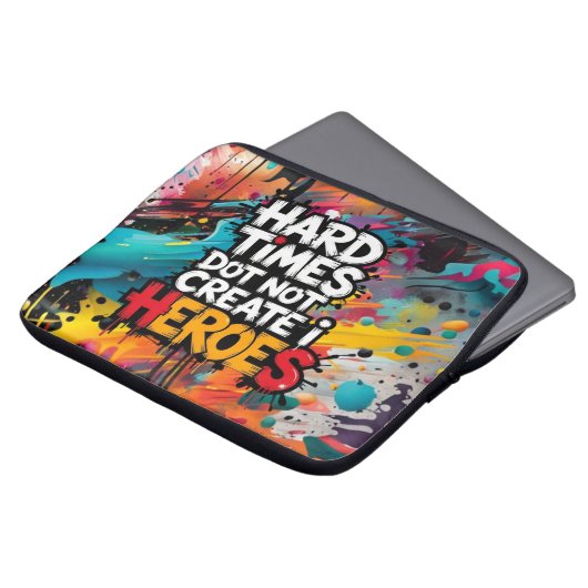 Lebendige Gradient-Typografische Create Heroes Laptopschutzhülle (Vorne Oben)