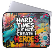Lebendige Gradient-Typografische Create Heroes Laptopschutzhülle (Vorderseite)