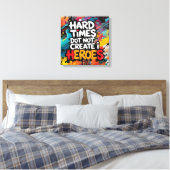 Lebendige Gradient-Typografische Create Heroes  Leinwanddruck (Insitu (Schlafzimmer))