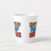 Lebendige Gradient-Typografische Create Heroes  Milchtasse (Vorderseite)