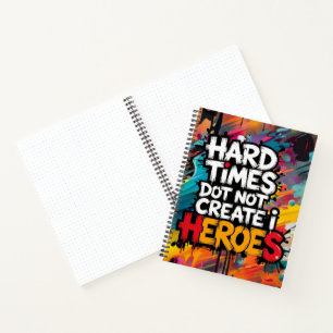 Lebendige Gradient-Typografische Create Heroes Notizblock