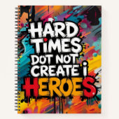 Lebendige Gradient-Typografische Create Heroes Notizblock (Vorderseite)