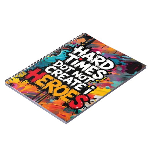 Lebendige Gradient-Typografische Create Heroes Notizblock (Linke Seite)