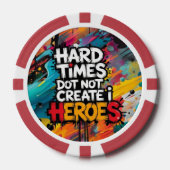 Lebendige Gradient-Typografische Create Heroes  Pokerchips (Vorderseite)