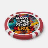 Lebendige Gradient-Typografische Create Heroes  Pokerchips (Einzeln)