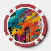 Lebendige Gradient-Typografische Create Heroes  Pokerchips (Rückseite)