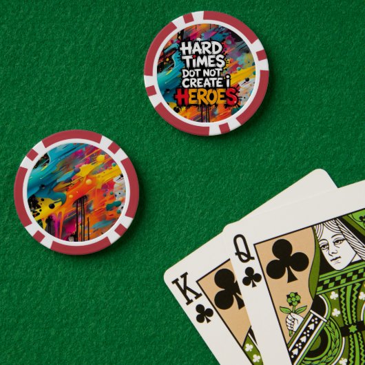 Lebendige Gradient-Typografische Create Heroes  Pokerchips (Pokertisch (doppelt))