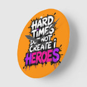 Lebendige Gradient-Typografische Create Heroes Runde Wanduhr (Winkel)