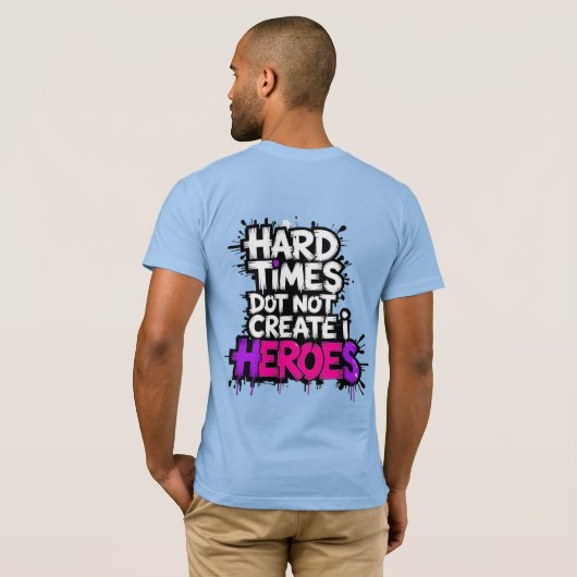 Lebendige Gradient-Typografische Create Heroes T-Shirt (Schwarz voll)