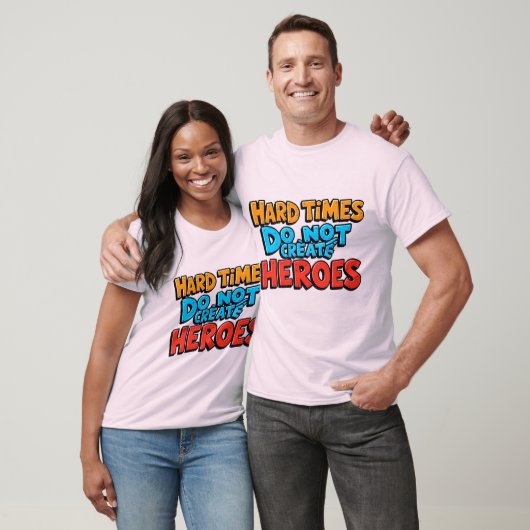 Lebendige Gradient-Typografische Create Heroes T-Shirt (Unisex)