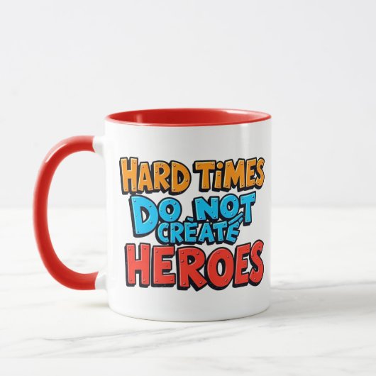 Lebendige Gradient-Typografische Create Heroes Tasse (Links)