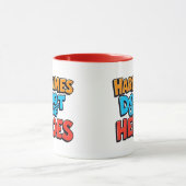 Lebendige Gradient-Typografische Create Heroes  Tasse (Zentrum)