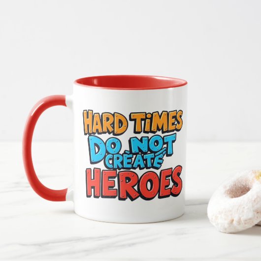 Lebendige Gradient-Typografische Create Heroes  Tasse (Mit Donut)