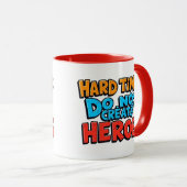 Lebendige Gradient-Typografische Create Heroes Tasse (VorderseiteRechts)