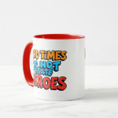 Lebendige Gradient-Typografische Create Heroes  Tasse (Vorderseite Links)