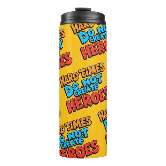 Lebendige Gradient-Typografische Create Heroes Thermosbecher (Vorderseite)