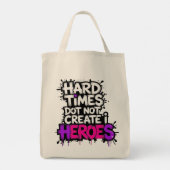 Lebendige Gradient-Typografische Create Heroes Tragetasche (Rückseite)