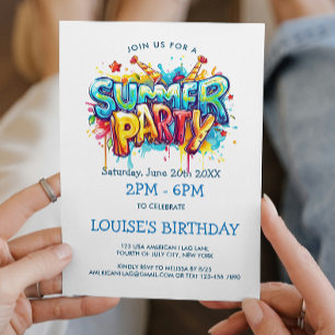 Lebendige Graffiti Style Sommerparty Einladung