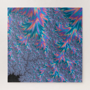 Lebendige Groovy Trippy Bohemian Türkis Korallen F Puzzle