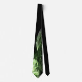 Lebendige grüne fraktale Flammenkunst schwarze Kra Krawatte (Vorderseite)