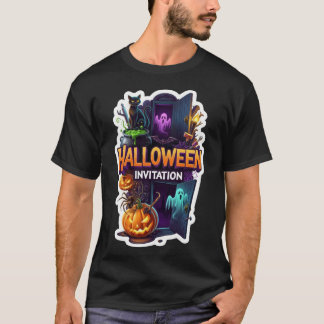 Lebendige Halloween-Einladung mit gruseligen Eleme T-Shirt