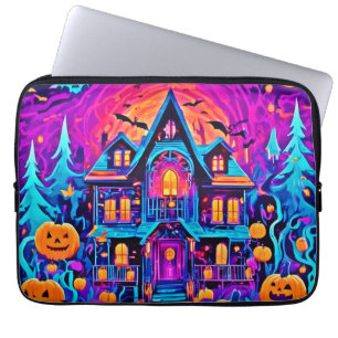 Lebendige Halloween-Hauskunst Laptopschutzhülle
