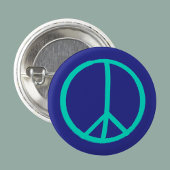 Lebendige, handbemalte blaue Taste zum Zeichen des Button