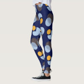 "Lebendige Harmonie: Blau und Gelb gedruckte Leggi Leggings (Links)