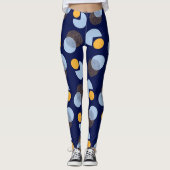 "Lebendige Harmonie: Blau und Gelb gedruckte Leggi Leggings (Vorderseite)