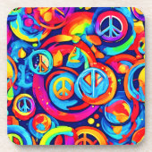 Lebendige Harmonie: farbenfrohe Logomalerei Getränkeuntersetzer (Vorderseite)