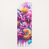 Lebendige Harmonie: Schmetterling und Sonnenblumen Yogamatte (Vorderseite)