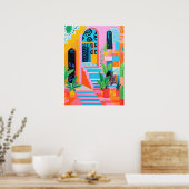 Lebendige Havens: Eine whimsikale Unterkunft Poster (Küche)