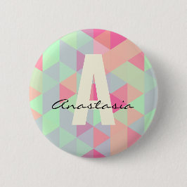 Lebendige helle Farbmonogramm und Name Button