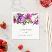 Lebendige, helle Lila Blumenzunge Moderne Hochzeit Serviette (Beispiel)