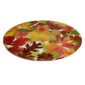 Lebendige Herbst-Blätter-Collage Schneidebrett (Ecke)