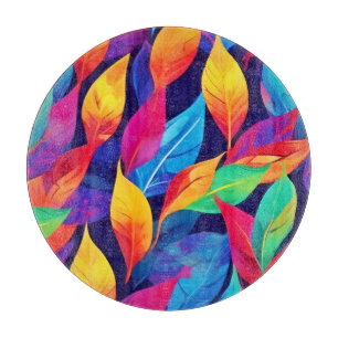 Lebendige Herbstblätter Abstrakte Kunst Schneidebrett