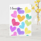 Lebendige Herz-Kreise "I Liebe you" Karte (Gelbe Blume)