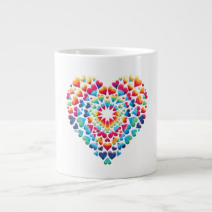 Lebendige Herz-Tie-Dye Jumbo-Tasse