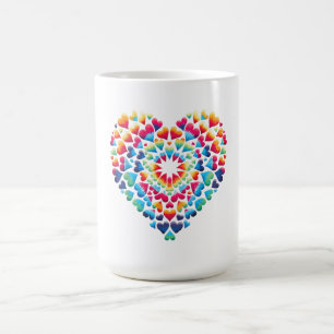Lebendige Herz-Tie-Dye Kaffeetasse