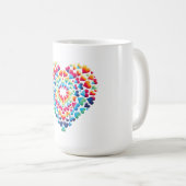 Lebendige Herz-Tie-Dye Kaffeetasse (VorderseiteRechts)